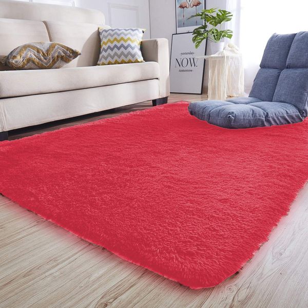 140 x 180cm Plush Fluffy Carpet - Shaggy &amp; Foldable Rugs