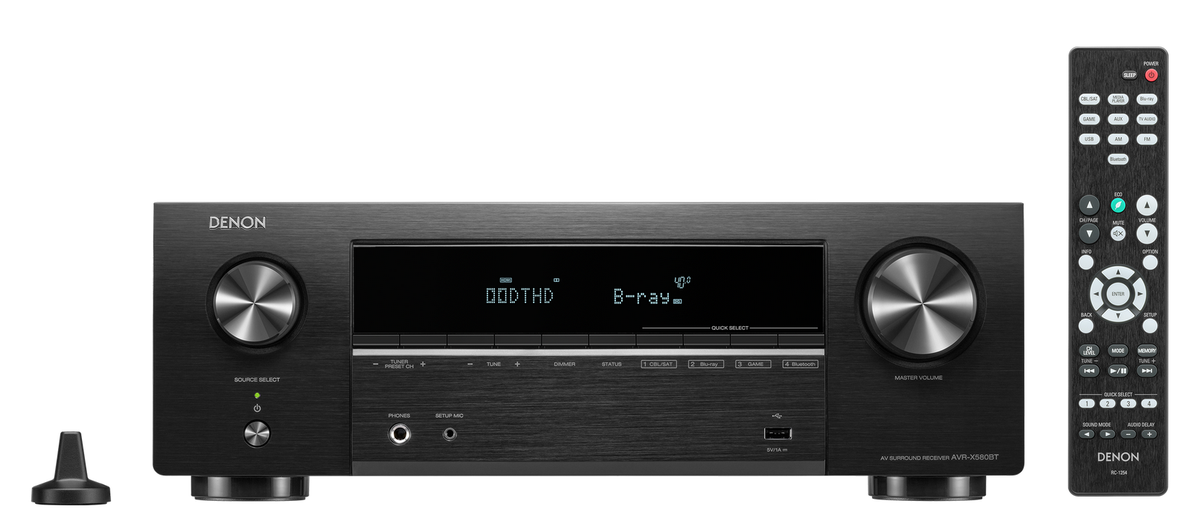 Denon AVR-X580BT 5.2 Channel 130W 8K AV Receiver - Black