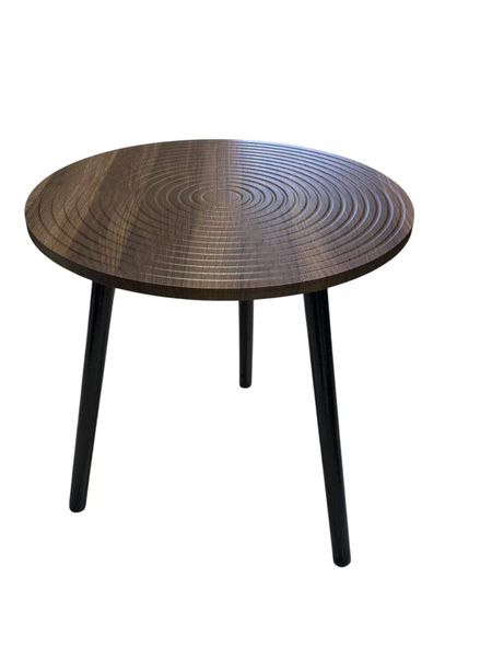 Modern Grooved-Top Side coffee Table with Black Legs, Multi-Size