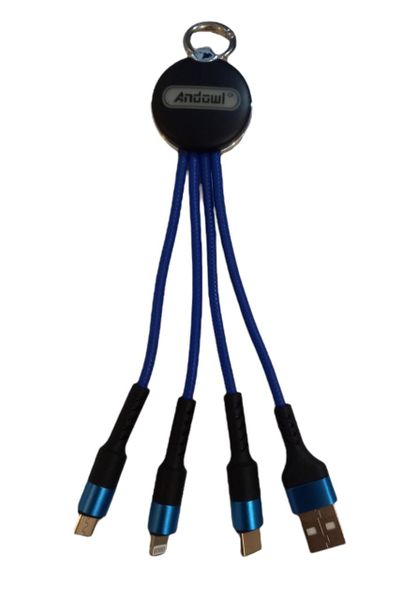 Andowl- 3 in 1 Data Cable Blue