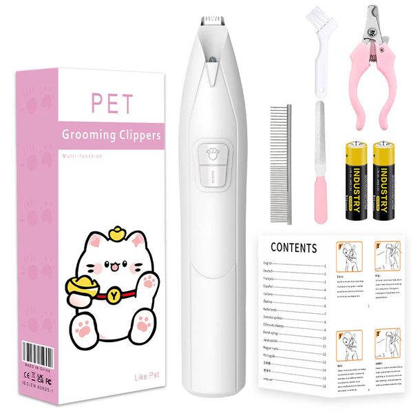 Pet Hair Clipper for Cats &amp; Dogs-LED Light, Battery-Powered,Low Noise