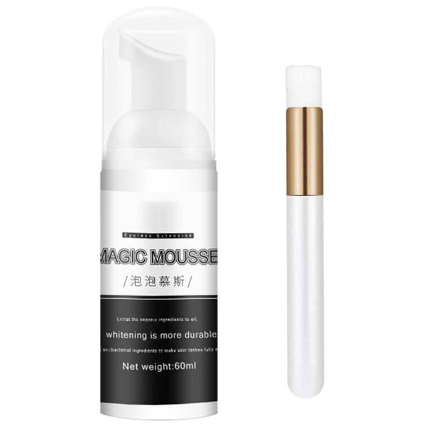 Eyelash Extension Mousse Foam Cleanser (60 ml) &amp; Cleansing Brush Set