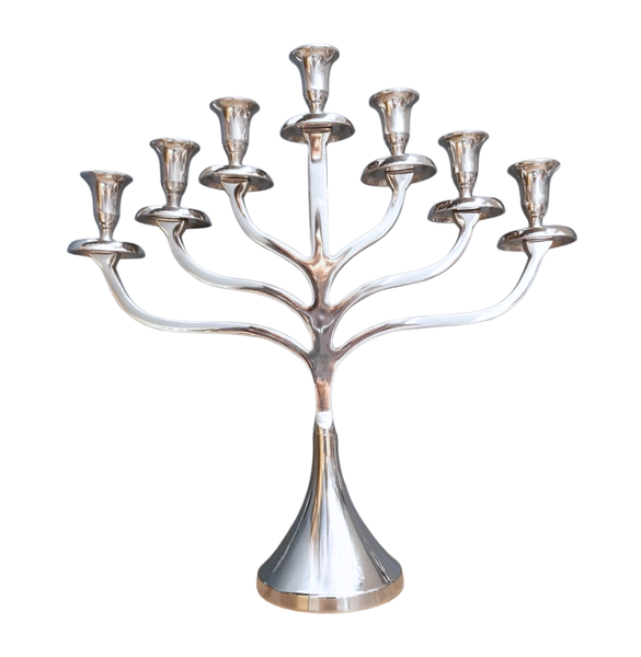 Silver Plated Menorah Candle Holder - 62cm