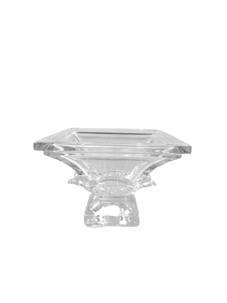 Crystal Decorative Square Flower Bowl on Base for Home Decor and Gift
