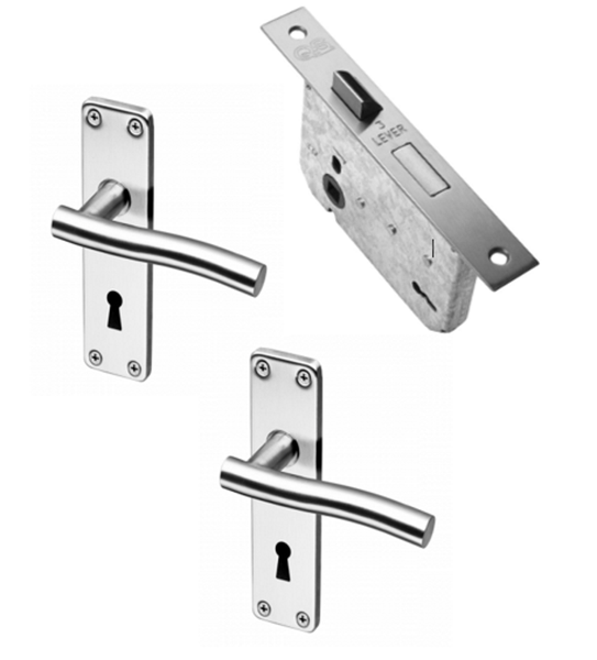 QS Coupe Namsos 3 Lever Lockset SS