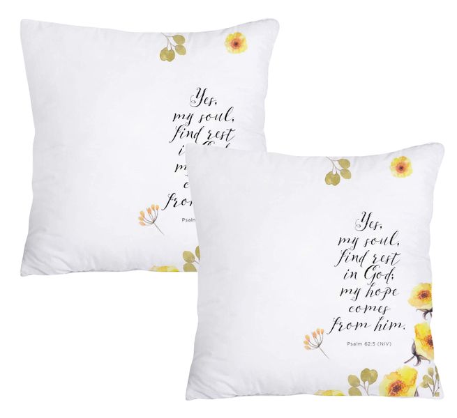 Scatter Cushion Cover Set - My hope comes from Him (Psalm 62-5)