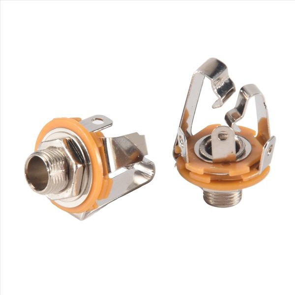 2Pcs 1/4 inch 6.35Mm Stereo Input Jack For Electric Guitar Bass