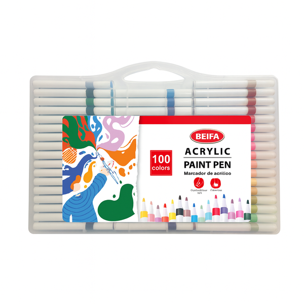 Beifa Acrylic Paint Pens - 100 Color Set for Art &amp; Craft