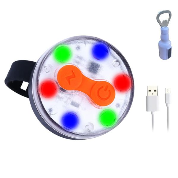 QX-W07B RGB Rechargeable Bicycle Safety Warning Light