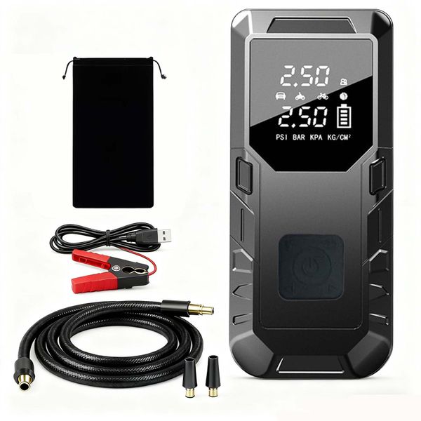 1000A Peak 8000mAh Car Battery Booster &amp; Tire Inflator , 12V Emergency Tool