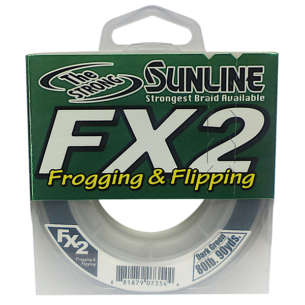 Sunline FX2 Frogging &amp; Flipping Braid 125 Yards (80Lb) (Dark Green)