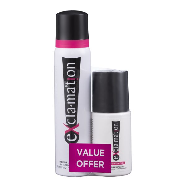 Exclamation Original Perfume Body Spray 90ML and Roll On 50ML Banded Pack