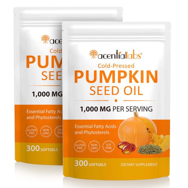 Acentiallabs Pumpkin Seed Oil Softgels 300P - 2 Pack