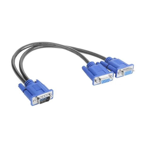 VGA Y Splitter Cable for 1 Computer to 2 Monitors Dual Display Male- Female