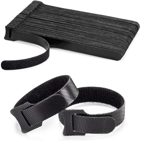 Cable Organiser Management Cable Ties Self-Adhesive Re-Closable: 50 ties