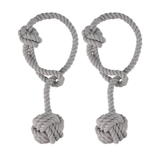 2 Pack Curtain Tiebacks Curtain Ties with Large Woven Ball Curtain Rope