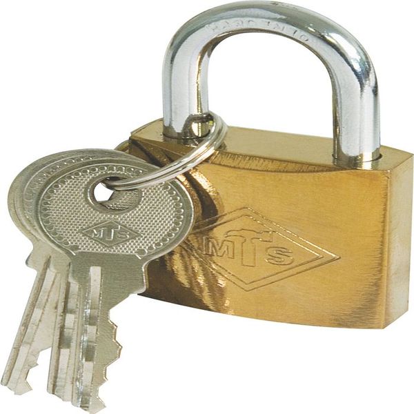 MTS Padlock Brass/Pl 32mm D/Blist Wz360