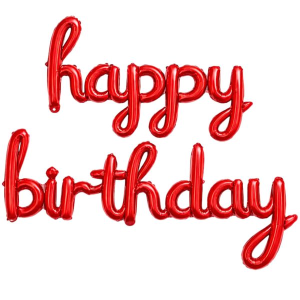 Happy Birthday Foil Balloon Set - Red