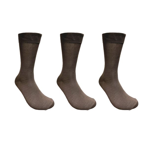 Undeez Men's Brown Trouser Socks 3 Pack
