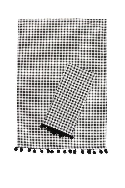 2 Pack Pom Pom Check Tea Towels image