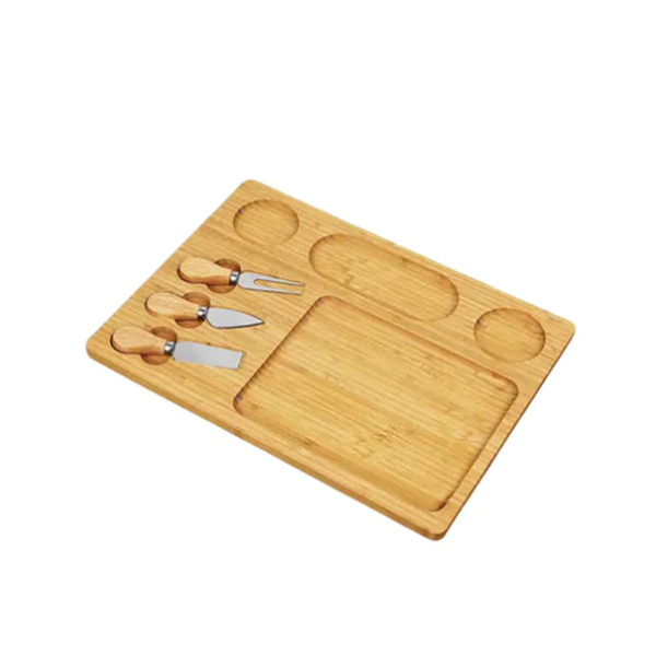 Bamboo Wood Carved Cheese Serving Board