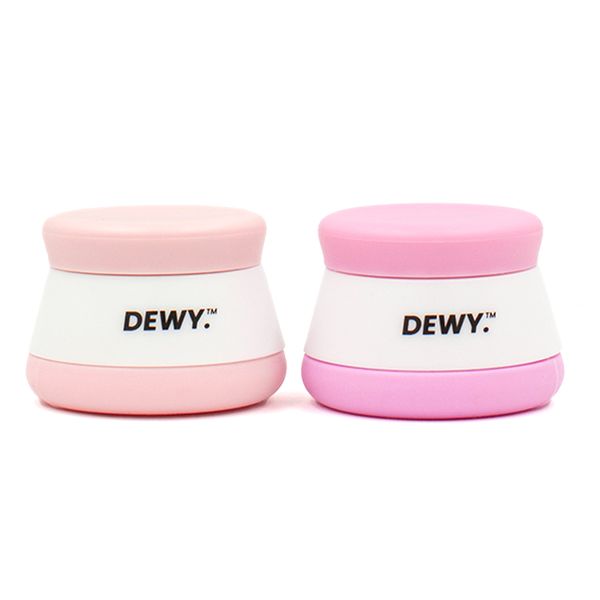 Dewy - Mini Travel Cream Jars / Leakproof Toiletry Containers (2x20ml Blue)
