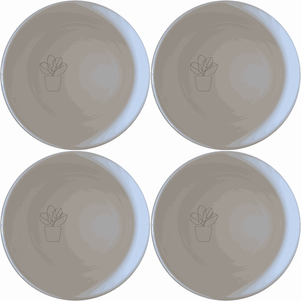 Warm Terracotta Pots Leafy Plants Bowl Set of 4
