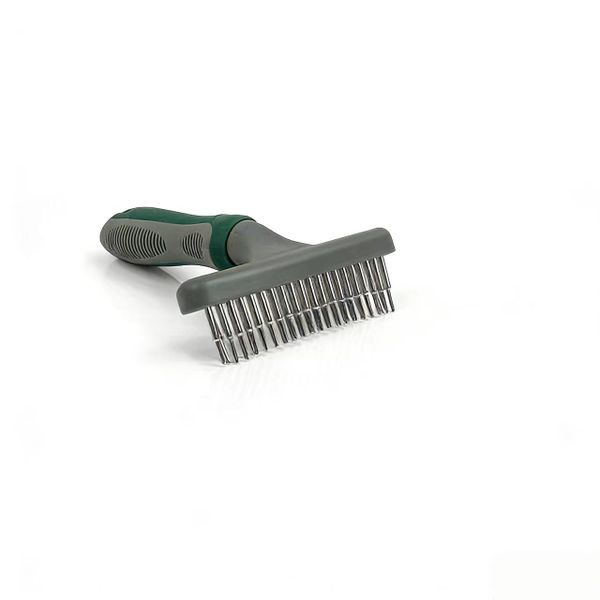 Pet Deshedding Rake Comb, Stainless Steel Pins for Dogs &amp; Cats, Ergonomic