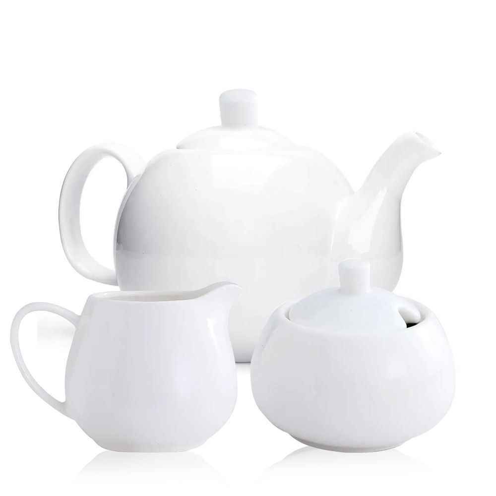 Dream Home High Quality Porcelain Teapot with Creamer & Sugar Pot Set