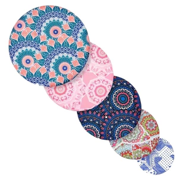 5 Stretch Fabric Bowl Covers Set - Reusable Food Storage Covers Mozaic