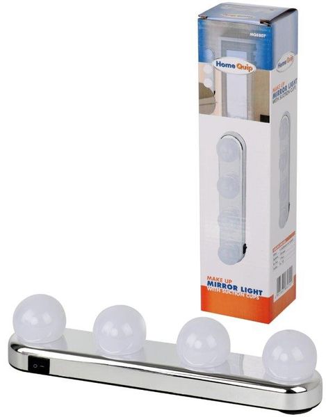 Home Quip 4 Globe Make-Up Light For Mirrors 4 x AA Batteries Included
