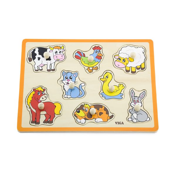 Wooden Flat Puzzles - Farm Animals
