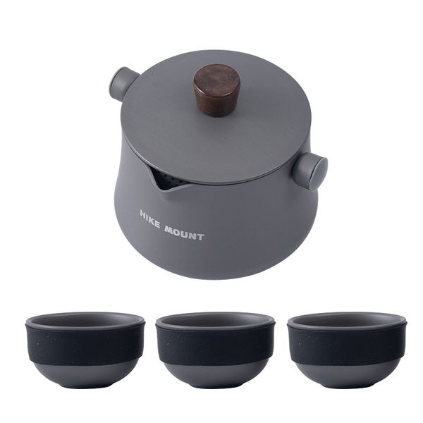 Portable Tea Set for Outdoor Travel, 1 Pot + 3 Cups