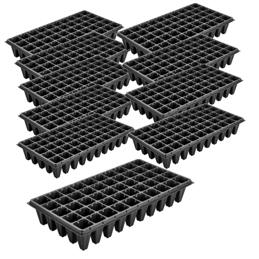 Garden Seedling Planter Tray Set of 10 Pro Deluxe (50 Cavity) 54x28cm
