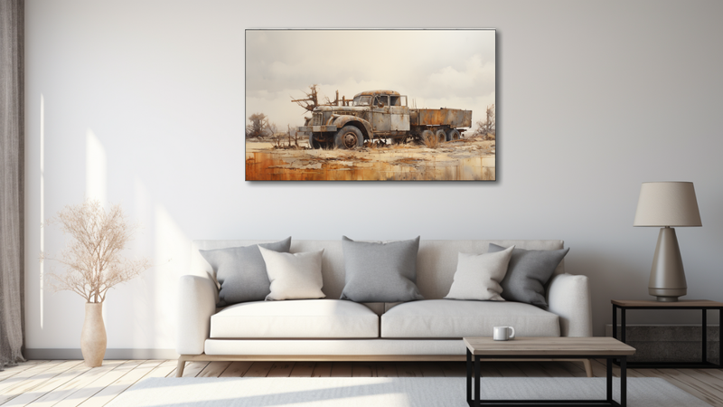 Canvas Wall Art - Derelict Domain Truck Abstract - MT0552