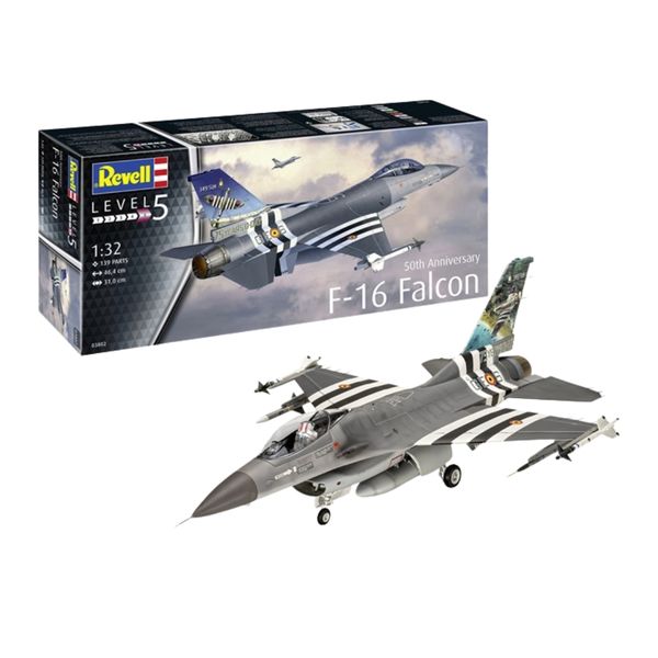 Revell - 1/32 F-16 Falcon 50th Anniversary - 150 Building Pieces