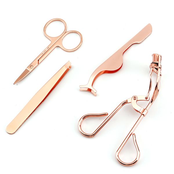 Eyelash curler kit 4 in 1 beauty eye lash curler with tweezer and scissors