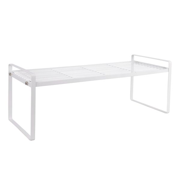 Home Kitchen Cabinet Storage Shelf Tiered Organizer Storage Rack 24cm - White