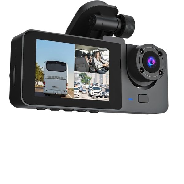 3 Channel Dash Camera Front and Rear Inside 1080P HD Car Video recorder