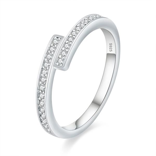 Colton James 0.33ct Moissanite &amp; 925 Sterling Silver Fashion Ring - Swirl