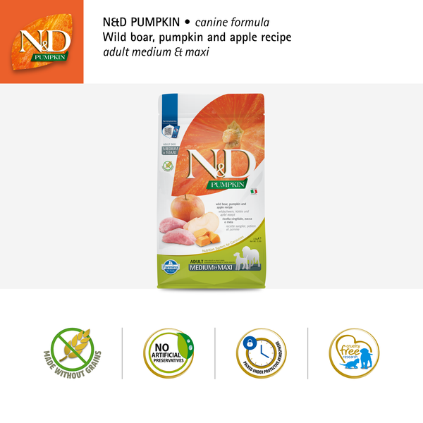 Farmina N&amp;D Pumpkin- Boar, Pumpkin &amp; Apple - Medium&amp;Maxi