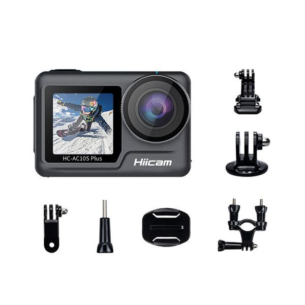 HiiCam 4K Dual Screen Action Camera Waterproof - Bundle with Accessories