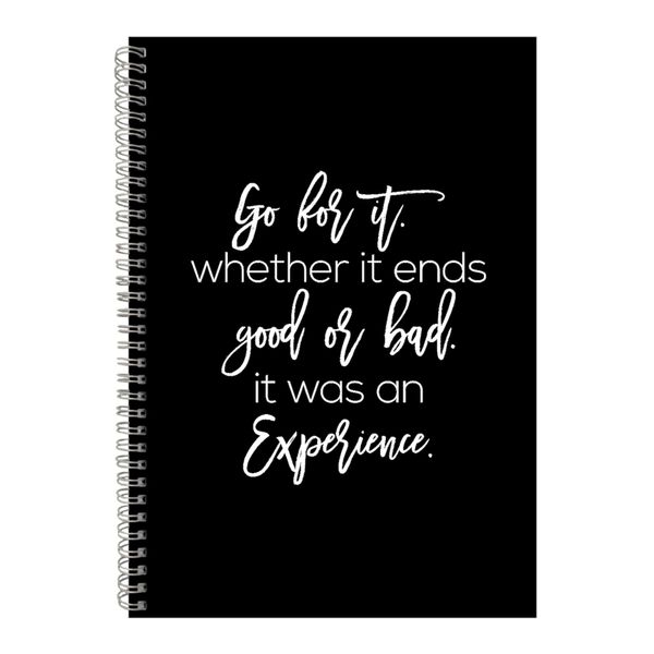 Experience A4 Notebook Spiral Lined Motivational Saying Graphic Notepad 169