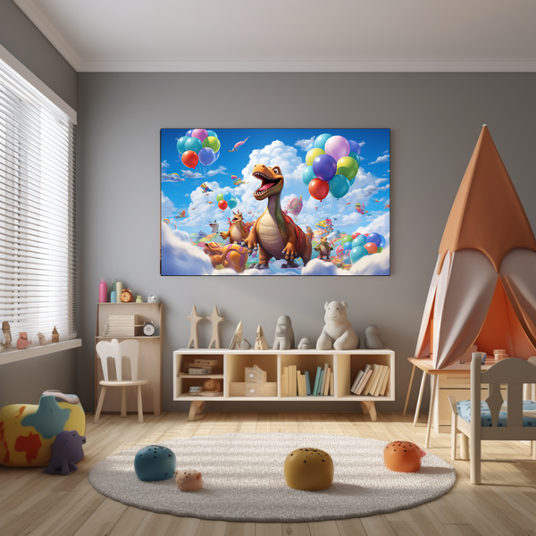 Canvas Wall Art - Dino Baloon Fiesta - BK0128