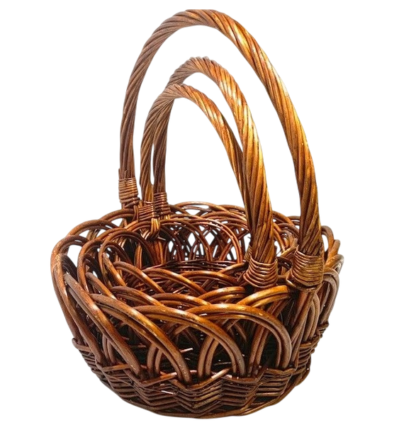 Set of 3 Round Willow Baskets