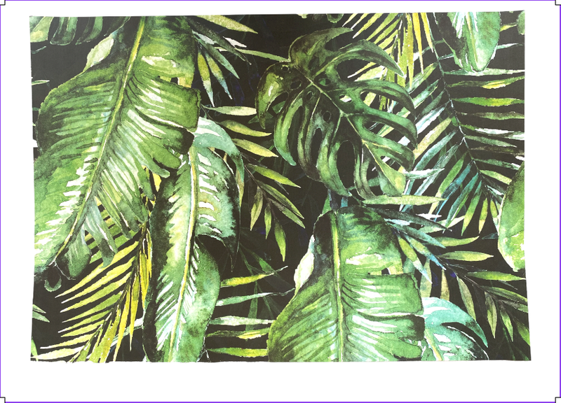 Disposable Paper Placemats With A Jungle Leaf Pattern