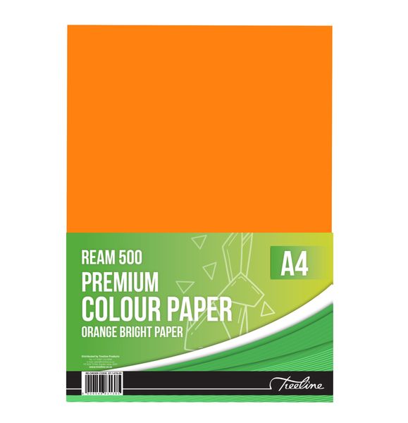 Treeline Colour Project Paper 80gsm - Ream of 500 Sheets - Deep Tint Orange