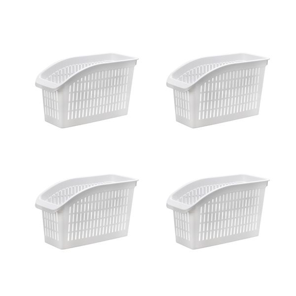 Rectangular Design Fridge &amp; Household Organizer Baskets Set - White - 8pcs
