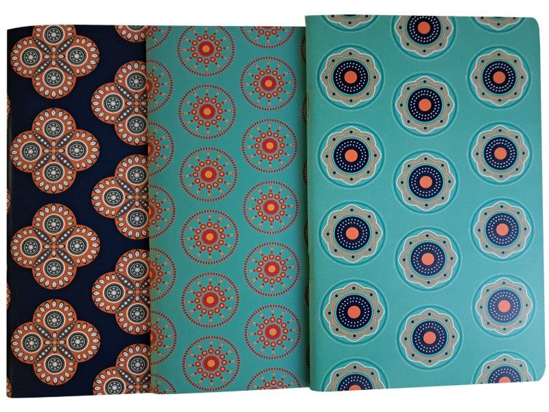 AfriShwe Journals, A5, 3 Pack -Ocean/Wheels/Harmony