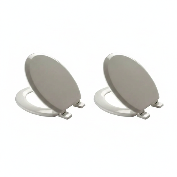 Wooden Toilet Seat with Universal Plastic Hinge - Cheeky Design - 2 Pack